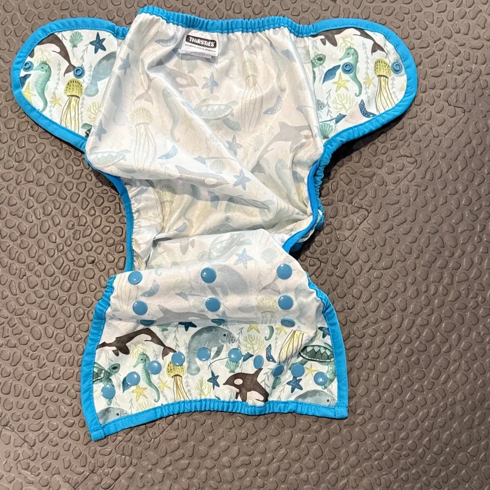 Thirsties Duo Wrap Size Two in Sea Life